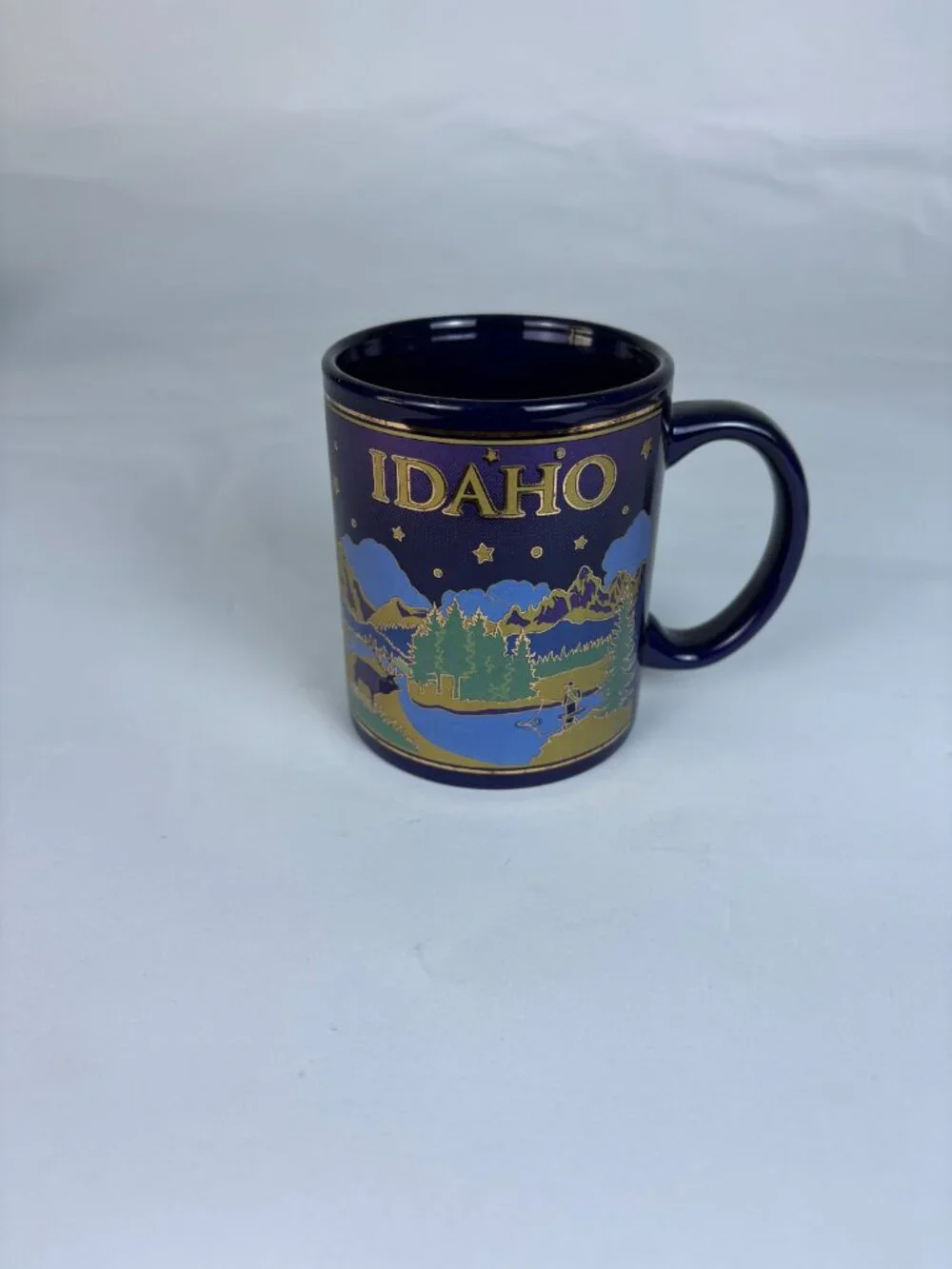 Vintage Idaho Coffee Mug | Scenic Idaho Souvenir Mug | Cobalt Blue Ceramic Mug